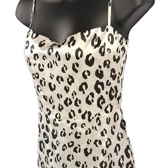 Reformation Kosta Silk Mini Dress Snow Leopard Animal Print Sleeveless - Picture 4 of 16